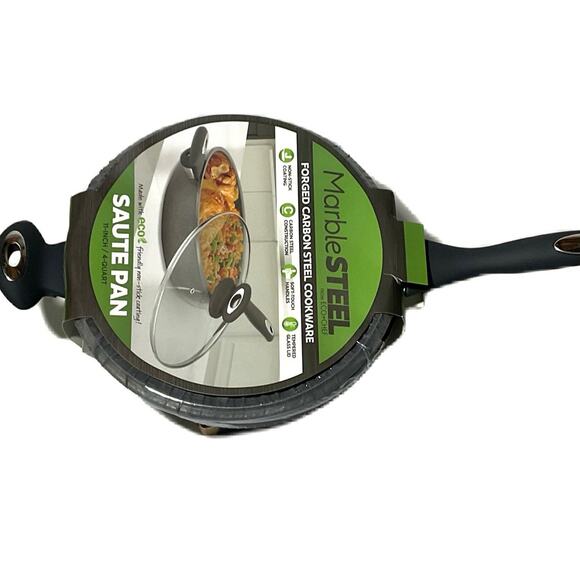 ECO+CHEF Marble Steel 4-Quart Sauté Pan (11-Inch/ 4 Quart) - Picture 4 of 5